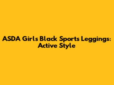 ASDA Girls Black Sports Leggings: Active Style