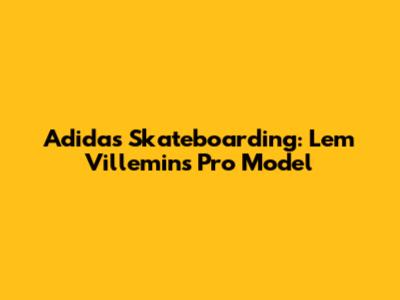 Adidas Skateboarding: Lem Villemin's Pro Model