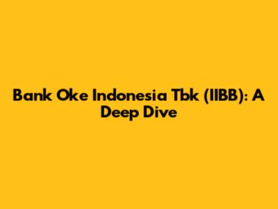Bank Oke Indonesia Tbk (IIBB): A Deep Dive