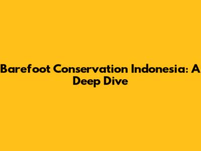 Barefoot Conservation Indonesia: A Deep Dive