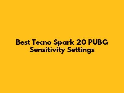 Best Tecno Spark 20 PUBG Sensitivity Settings