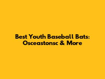 Best Youth Baseball Bats: Osceastonsc & More