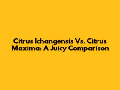 Citrus Ichangensis Vs. Citrus Maxima: A Juicy Comparison