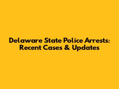 Delaware State Police Arrests: Recent Cases & Updates