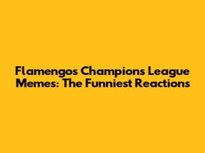 Flamengo's Champions League Memes: The Funniest Reactions