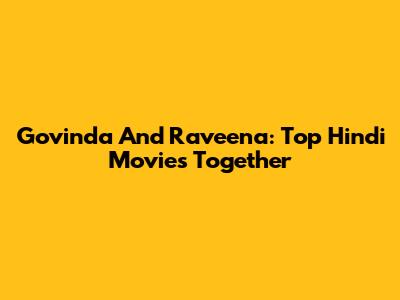 Govinda And Raveena: Top Hindi Movies Together
