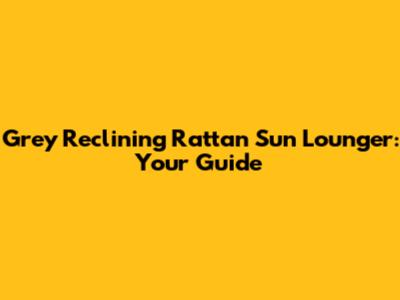 Grey Reclining Rattan Sun Lounger: Your Guide