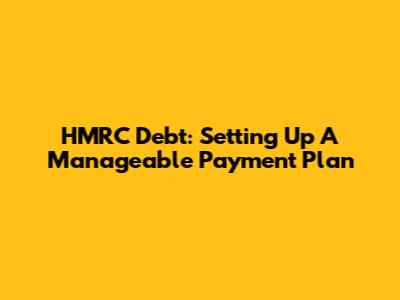 HMRC Debt: Setting Up A Manageable Payment Plan