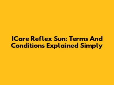 ICare Reflex Sun: Terms And Conditions Explained Simply
