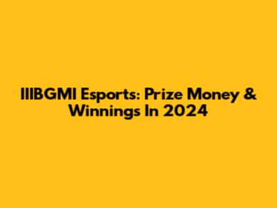 IIIBGMI Esports: Prize Money & Winnings In 2024