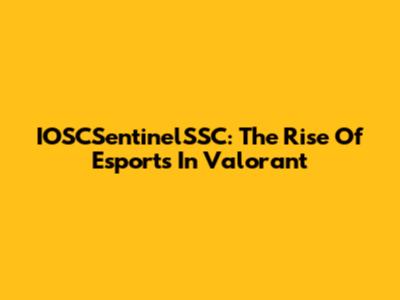 IOSCSentinelSSC: The Rise Of Esports In Valorant