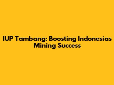 IUP Tambang: Boosting Indonesia's Mining Success
