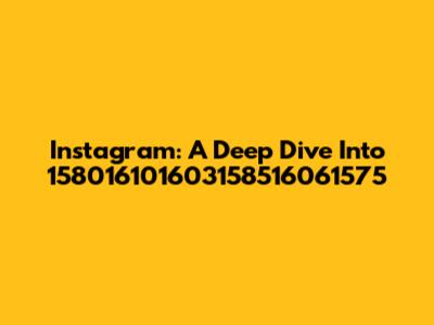Instagram: A Deep Dive Into 158016101603158516061575