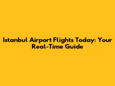 Istanbul Airport Flights Today: Your Real-Time Guide