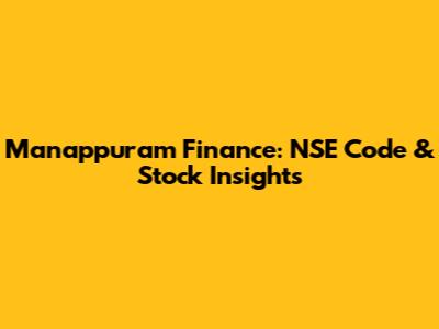 Manappuram Finance: NSE Code & Stock Insights