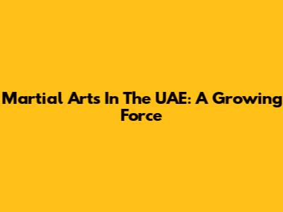Martial Arts In The UAE: A Growing Force