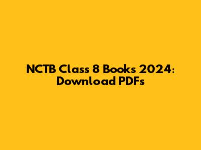 NCTB Class 8 Books 2024: Download PDFs