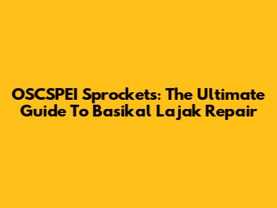 OSCSPEI Sprockets: The Ultimate Guide To Basikal Lajak Repair