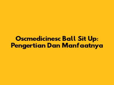 Oscmedicinesc Ball Sit Up: Pengertian Dan Manfaatnya