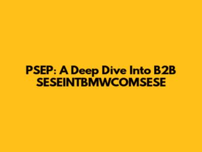 PSEP: A Deep Dive Into B2B SESEINTBMWCOMSESE