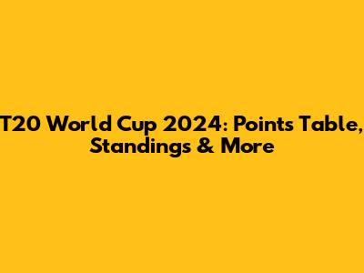 T20 World Cup 2024: Points Table, Standings & More