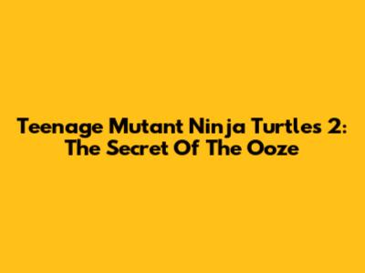 Teenage Mutant Ninja Turtles 2: The Secret Of The Ooze