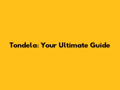 Tondela: Your Ultimate Guide