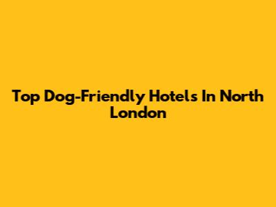 Top Dog-Friendly Hotels In North London