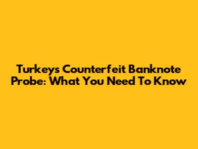 Turkey's Counterfeit Banknote Probe: What You Need To Know